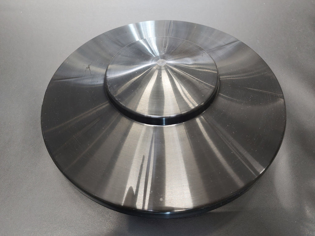 Top cap, for frame in RAL 8019 and 7016, (since 2009), colour black, made of flexible plastic with moulded-in M10-screw which is undetachable, outer Ø 280 mm.