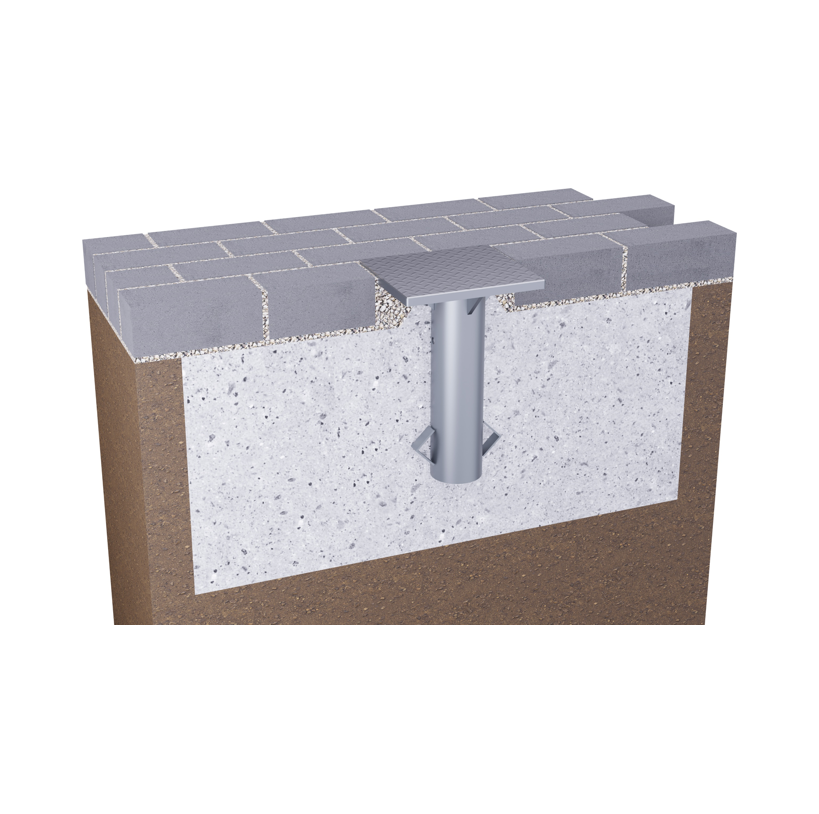 anchor foot ALBATROS with placement hinge, upper part removable, 2-part, galvanised, base plate 24 x 27.3 cm, incl. theft pin, incl. top plate for winter protection, incl. installation instructions, also online at https://may.ag/AZ120_en.pdf