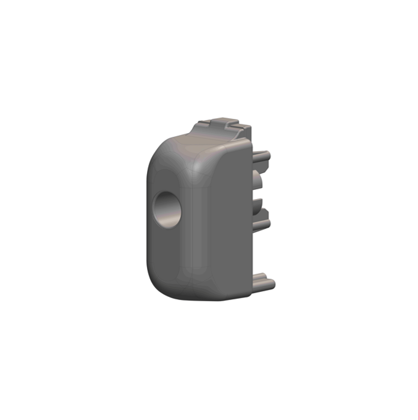 End cap on telescopic shaft for end of spoke, long version, fixation with screw, (since 2017 / 201), plastic in white, 40 x 20 mm, length 39 mm, for ALBATROS.