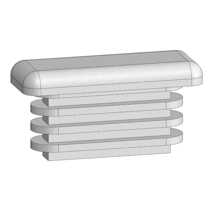 Cover plug, black, outer size 25 x 10 mm, as cover on cable duct for SCHATTELLO with electrics.