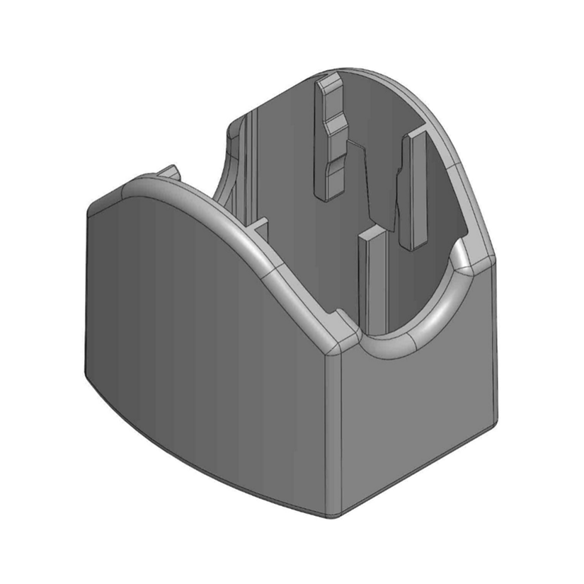 Protective cap, for bolt with head on support strut, fits for frame in RAL 9006, plastic, colour grey, (since approx. 2010), 36 x 47 mm, length 48 mm, fits for ALBATROS.