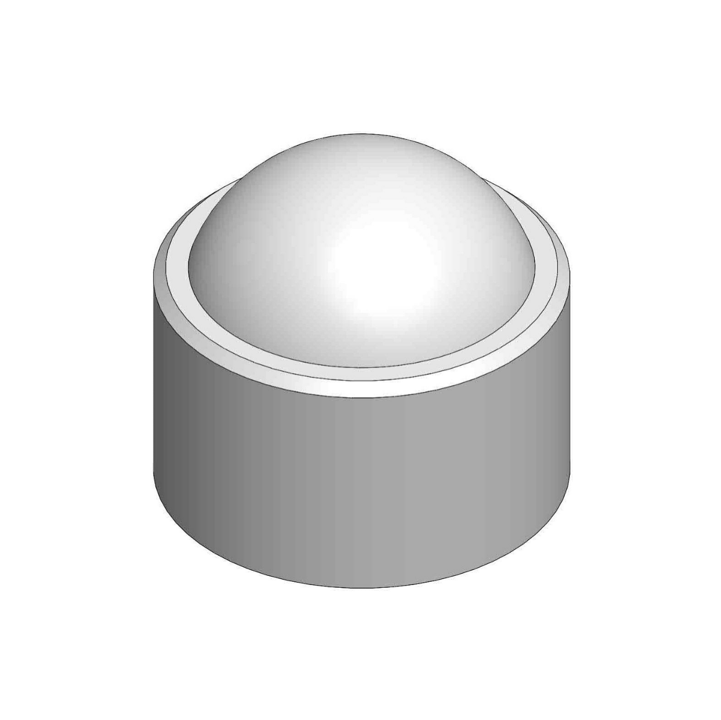 Cover cap for M8 hex nut, for model 4x5m, fits for frame in RAL 9010, plastic black, outer ø 16 mm, length 15 mm, fits for SCHATTELLO.