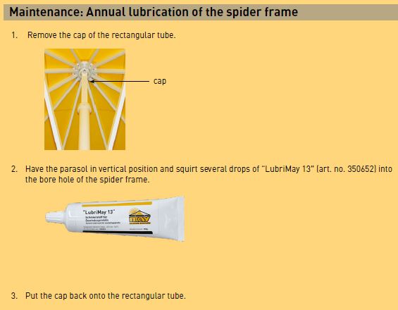 Lubricant LubriMay 13 to lubricate spindles of SCHATTELLO/ALBATROS.