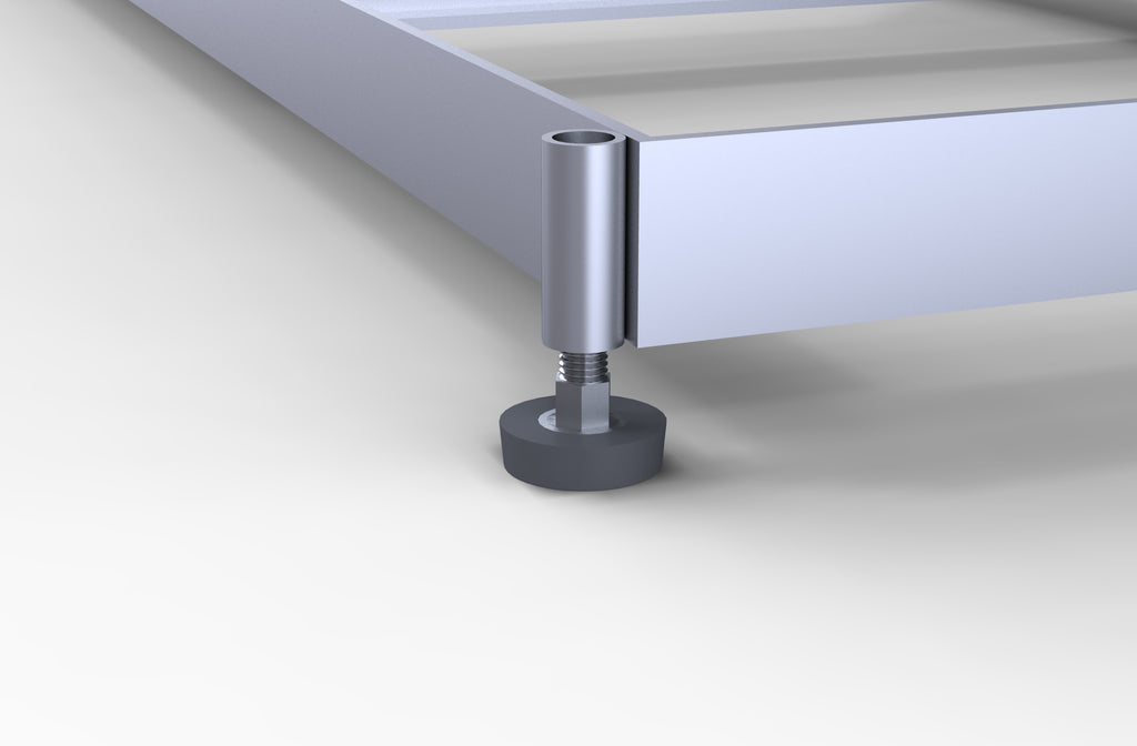 Full frame pedestal SCHATTELLO with levelling screws, 94 x 94 cm, British Version, for concrete slabs 45 x 45 x 5 cm, without concrete slabs, galvanised.