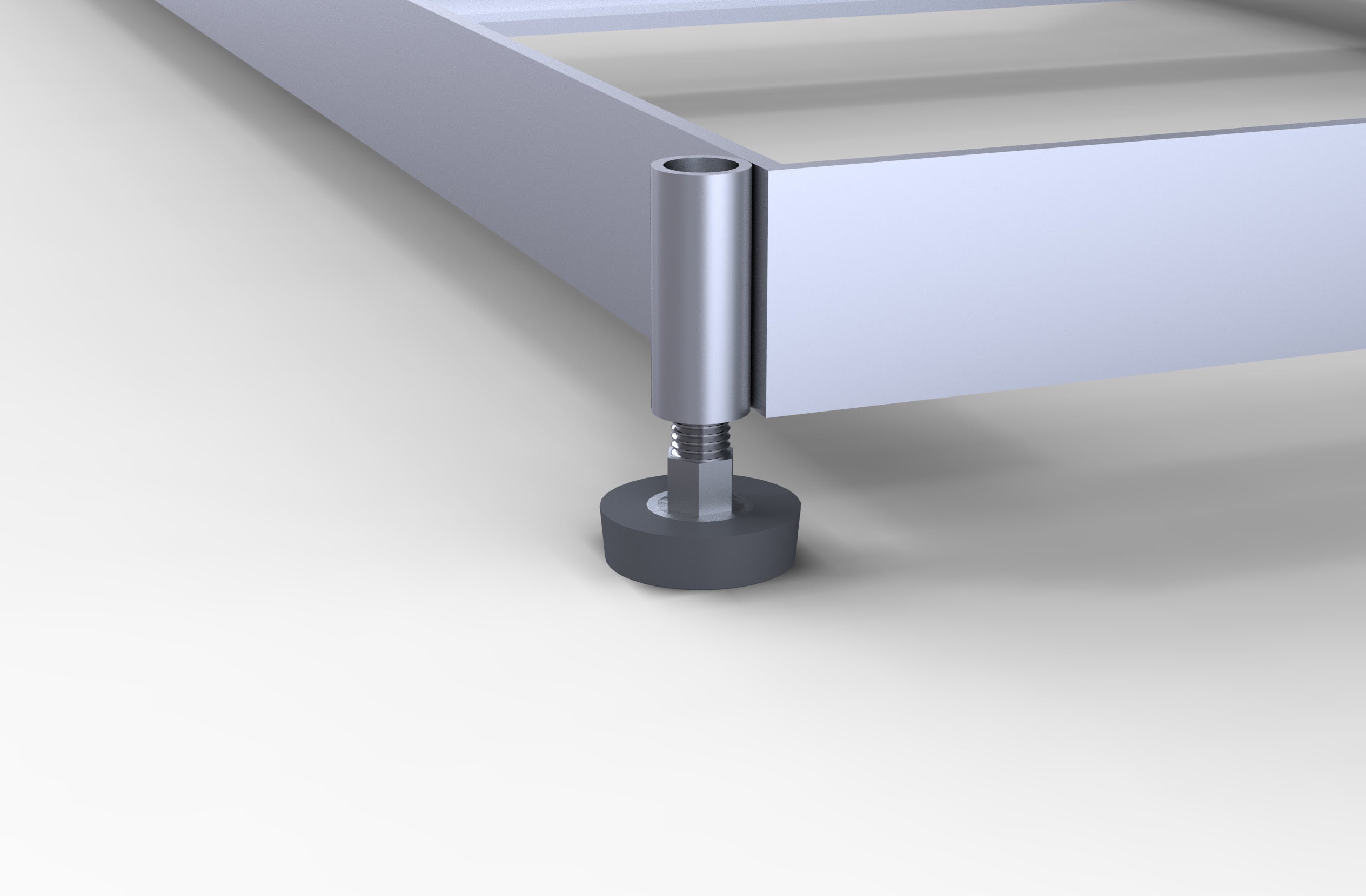 Full frame pedestal SCHATTELLO with levelling screws, 94 x 94 cm, British Version, for concrete slabs 45 x 45 x 5 cm, without concrete slabs, galvanised.