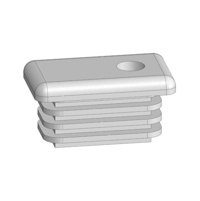 Cover plug on for spoke ending, with drill hole for canopy hook, colour in black, (till approx. 2011), fits for aluminium teleskopic shaft, fits for spoke profile 50 x 25 mm, fits for ALBATROS.