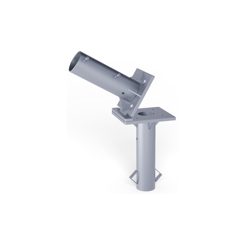 anchor foot ALBATROS with placement hinge, upper part removable, 2-part, galvanised, base plate 24 x 27.3 cm, incl. theft pin, incl. top plate for winter protection, incl. installation instructions, also online at https://may.ag/AZ120_en.pdf
