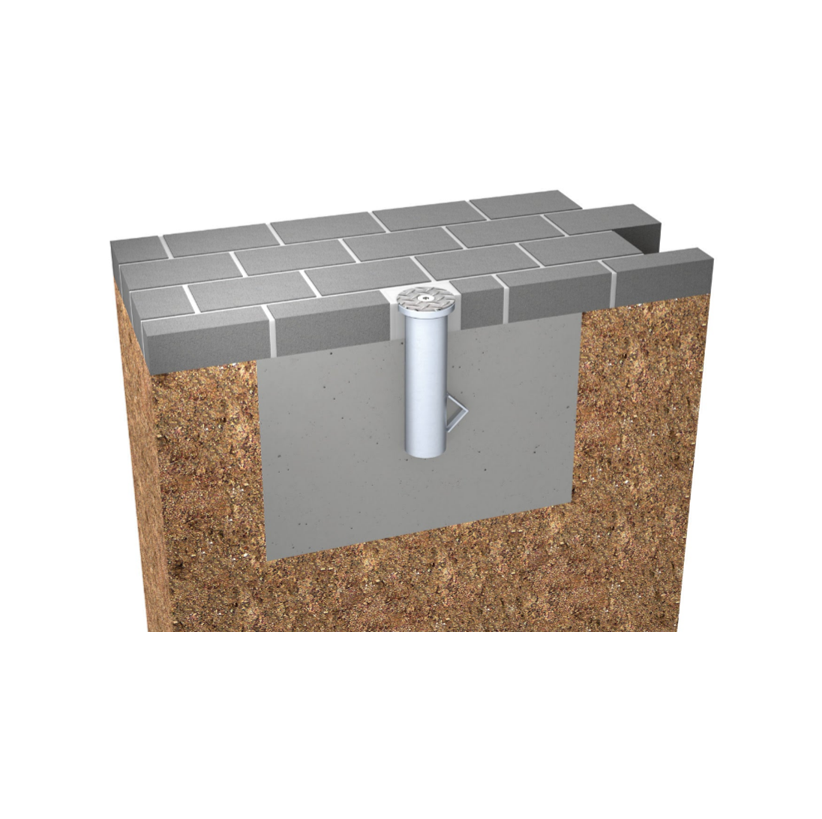 Anchor tube SCHATTELLO, upper part removable, 2-part, galvanised, incl. top plate for winter protection, incl. installation instructions, also online at http://may.ag/SZ118_en.pdf