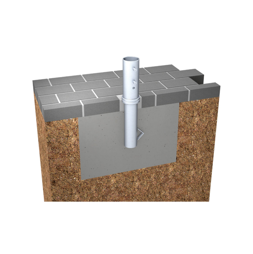 Anchor tube SCHATTELLO, upper part removable, 2-part, galvanised, incl. top plate for winter protection, incl. installation instructions, also online at http://may.ag/SZ118_en.pdf