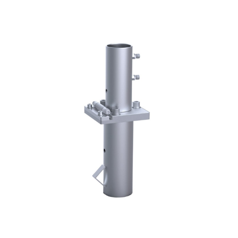 Anchor tube SCHATTELLO, with placement hinge, screw-off upper part, 2-part, galvanised, incl. top plate for winter protection, incl. installation instructions, also online at https://may.ag/SZ150_en.pdf