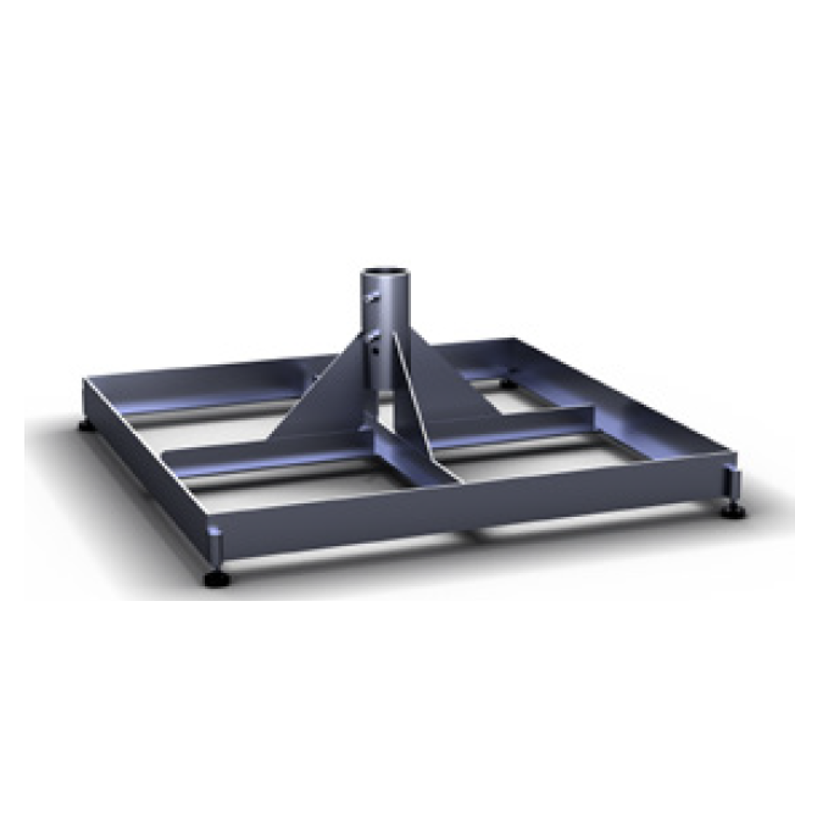 Full frame pedestal SCHATTELLO with levelling screws, 94 x 94 cm, British Version, for concrete slabs 45 x 45 x 5 cm, without concrete slabs, galvanised.